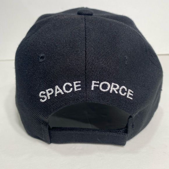 3D United States Space Force Hat Baseball Cap One Size Stretch Fit Black  USA - Picture 4 of 7